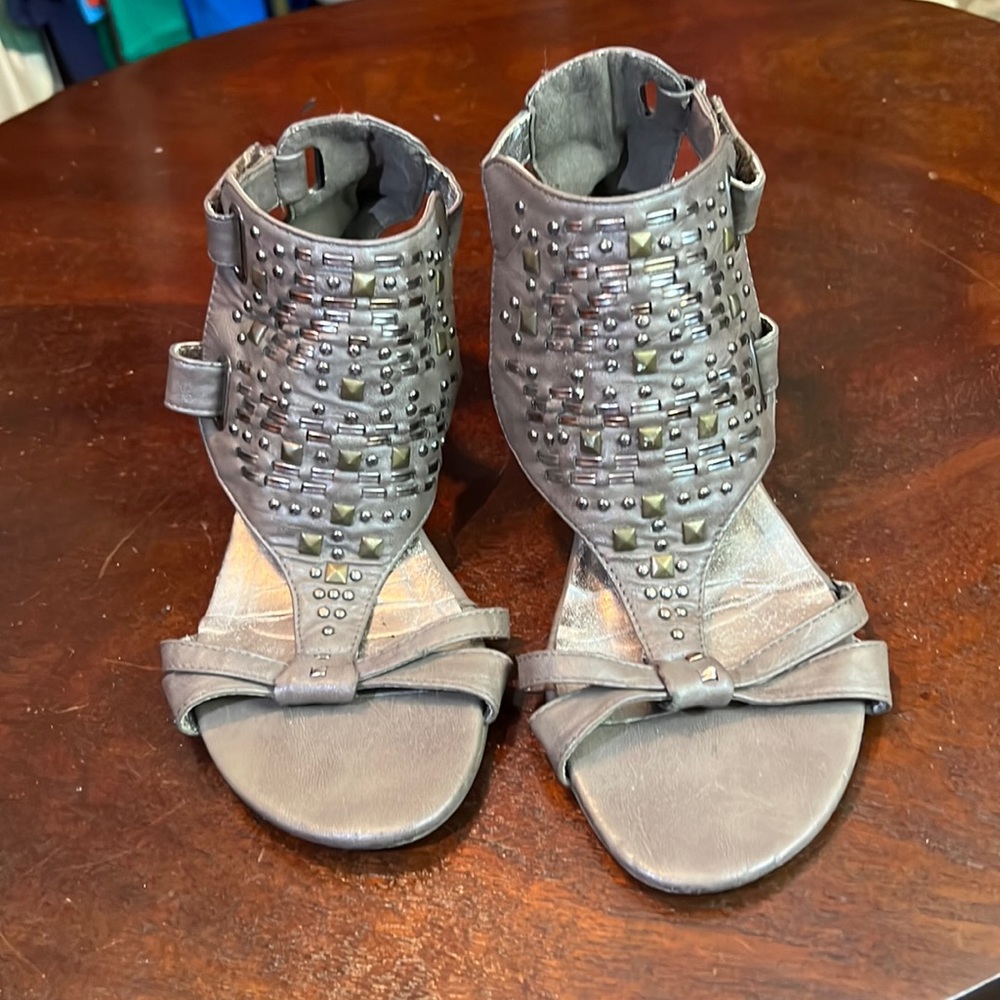 Women’s used Ameer bedazzled sandal with 1.5 inch wedge heel